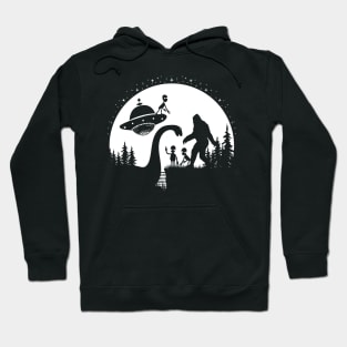 Bigfoot Loch Ness Monster Ufo Funny Aliens Hoodie